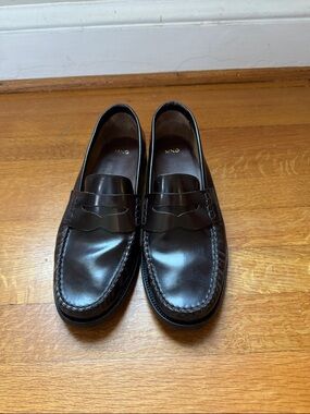 Mango Women’s dark brown Leather Penny Loafers size 41 (worn once)